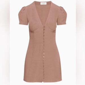 Sunday Best Button-Up Mini Dress in Tan